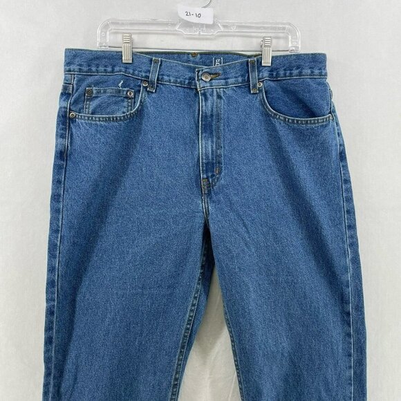 George Jeans Men's Sz 36x30 Blue Denim Medium Wash Regular Tapered Leg Mid Rise - Picture 8 of 12